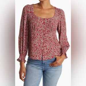 ba&sh Cernia Long Sleeve Printed Peasant
Top, Size XS